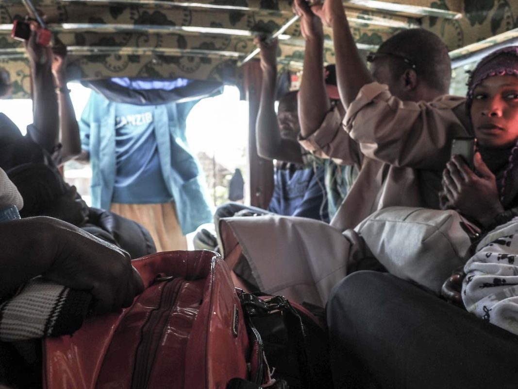 Tristan Balme Riding a dala dala on zanzibar to paje beach