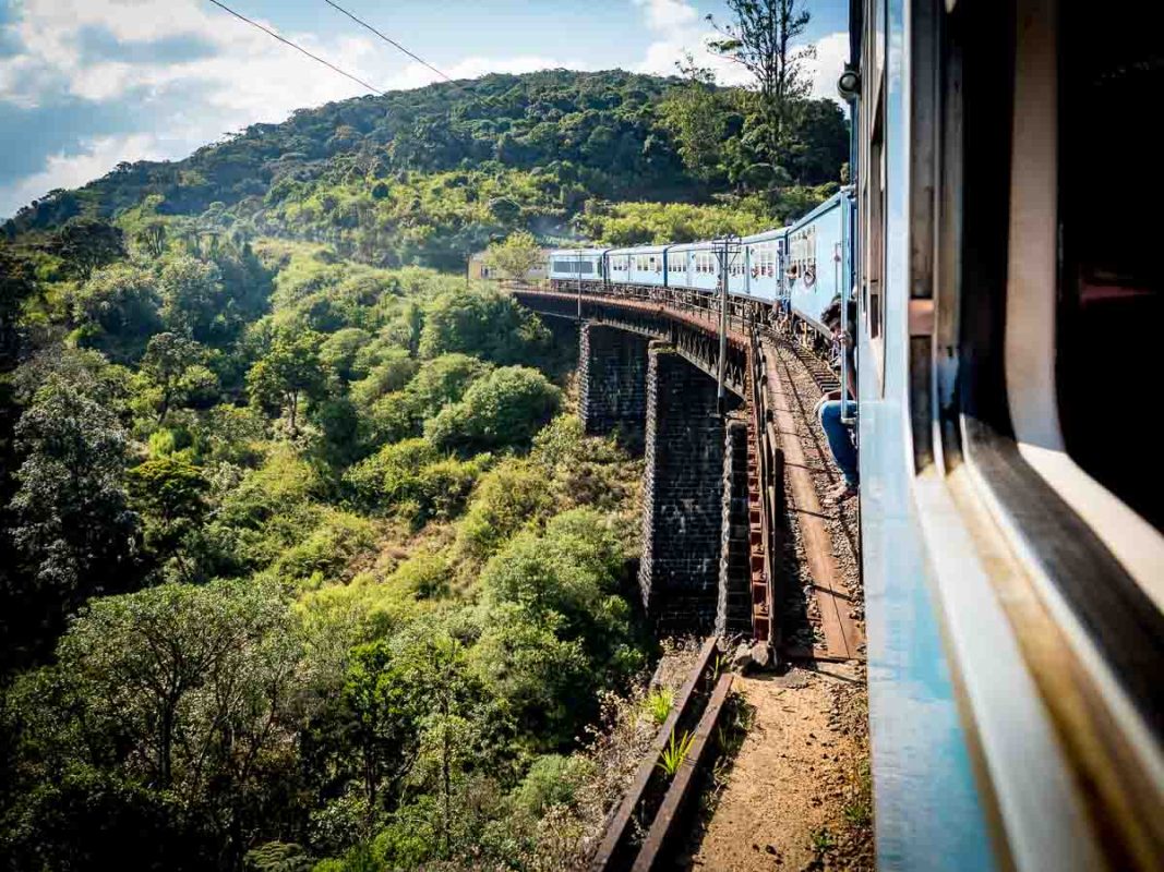Tristan Balme travelling by train around sri lanka