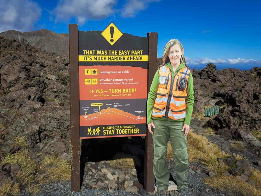 Tristan Balme Time to turn back due to bad weather on the tongariro crossing