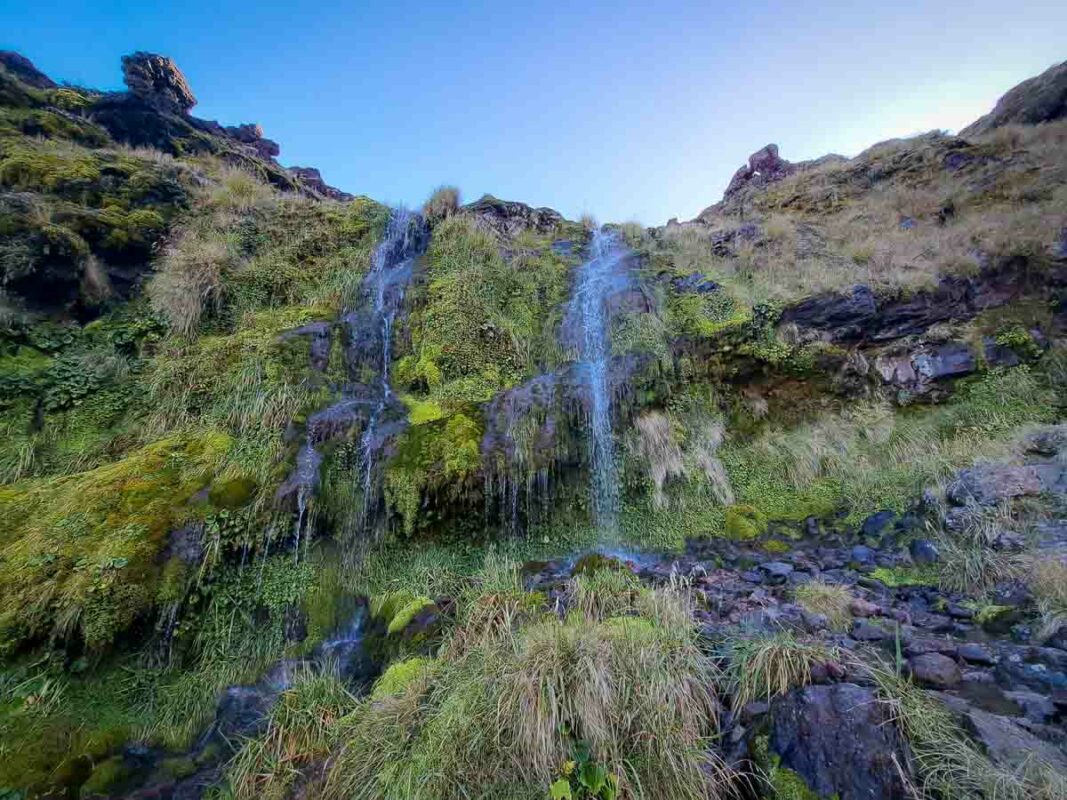 Tristan Balme soda springs on the tongariro crossing