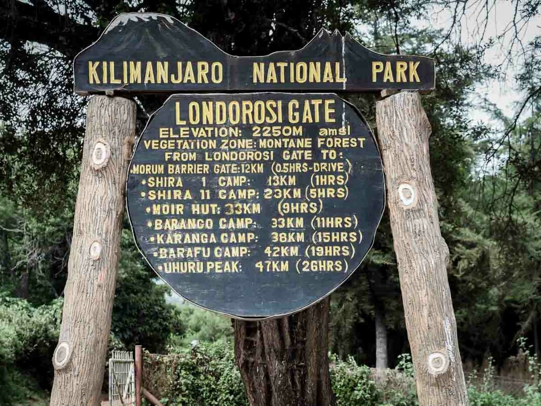 Tristan Balme Kilimanjaro Lemosho Route Sign post