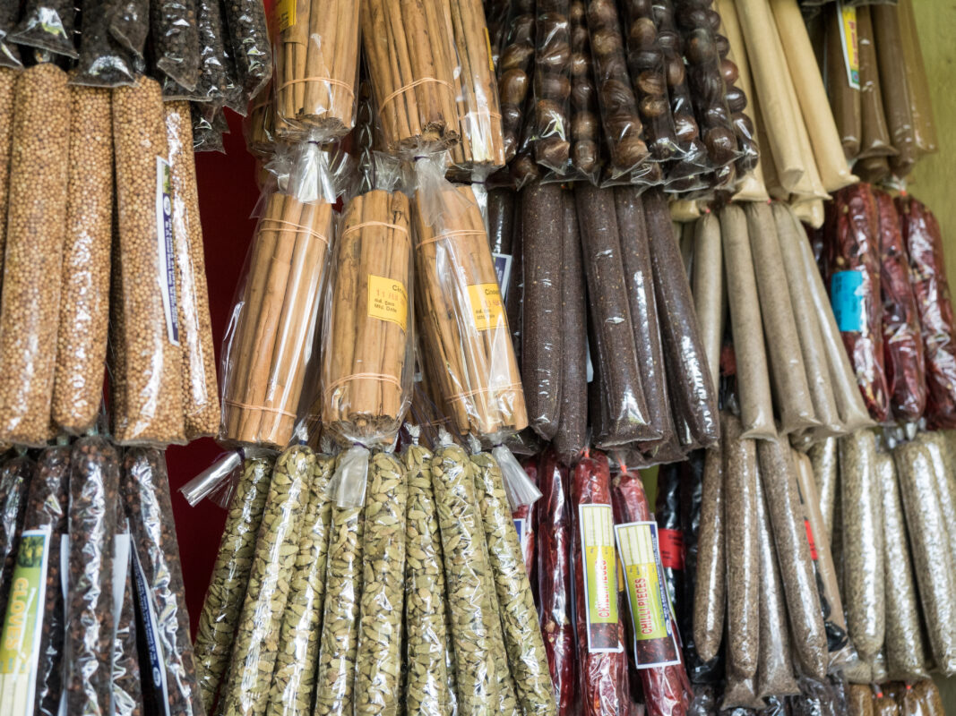 a selection of dried spices in sri lanka