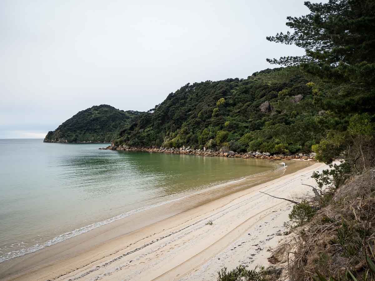 Sheltered beach beside the Abel Tasman Coast Track