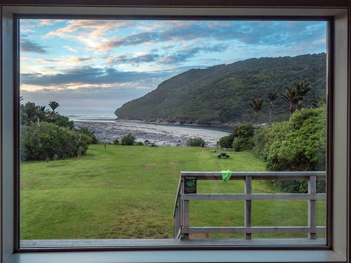 View toward the Heaphy River mouth from Heaphy Hut