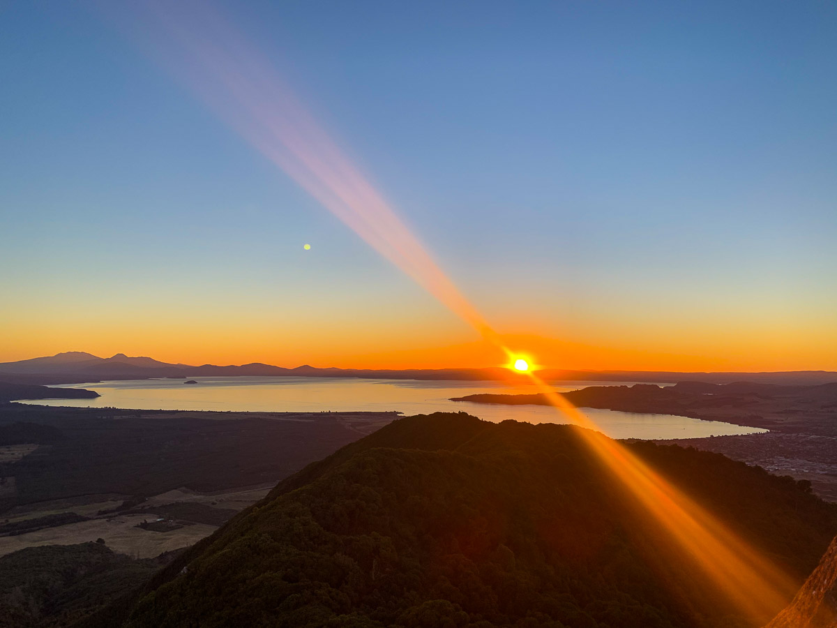 View across Lake Taupo from Mount Tauhara