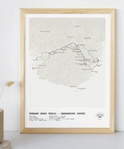 Kumano Kodo Nakahechi Trail Map | Minimalist Hiking Wall Art - Paper Print
