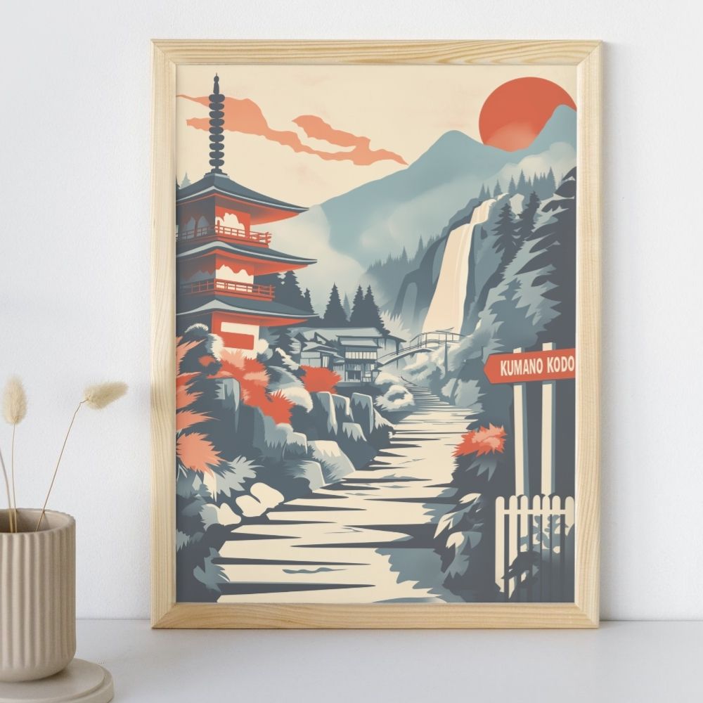 Kumano Kodo Travel Print | Minimalist Wall Art - Digital Download