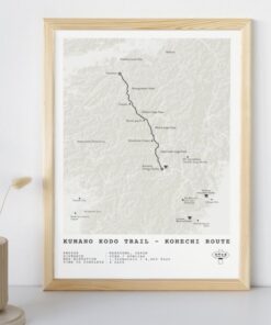 Kumano Kodo Kohechi Trail Map | Minimalist Hiking Wall Art - Digital Download