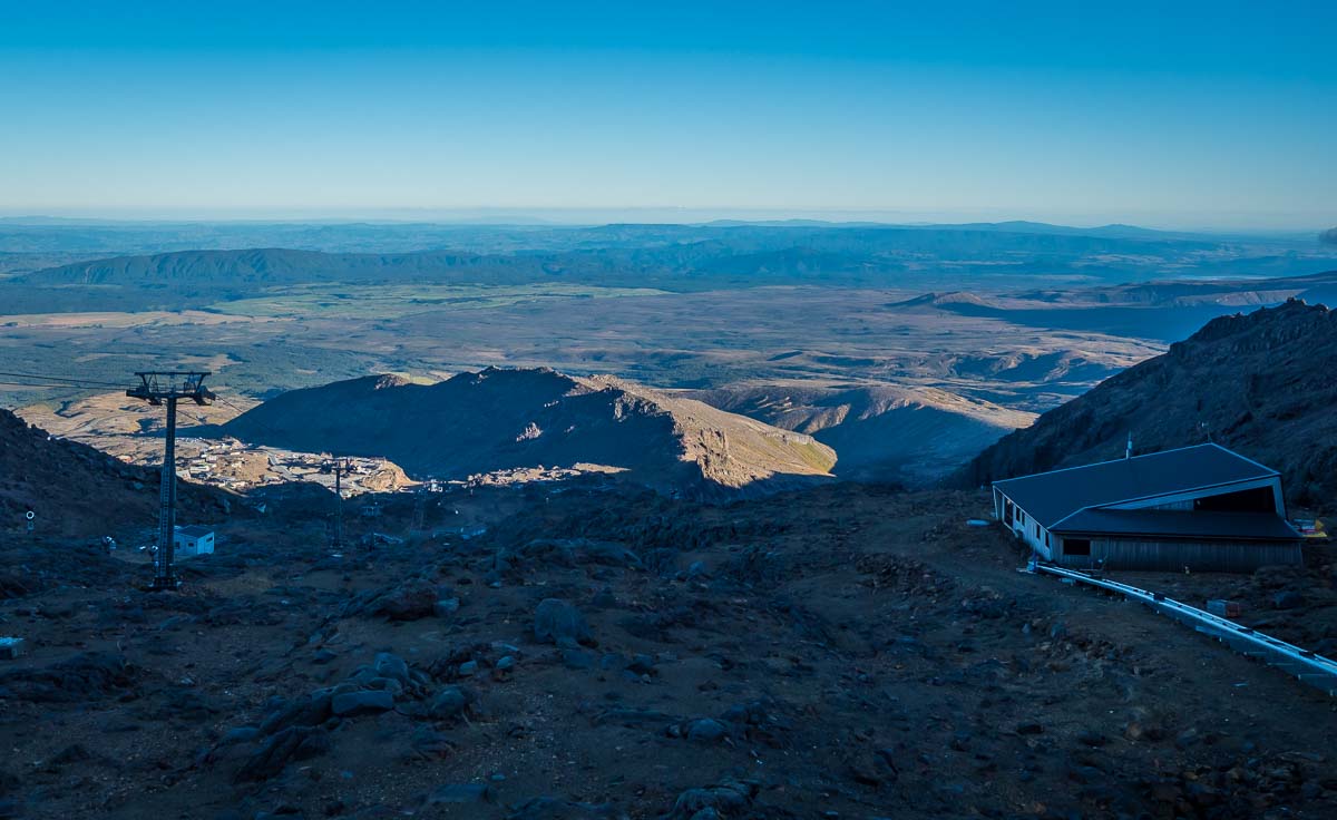 Tristan Balme heading up through the ski field on mt ruapehu