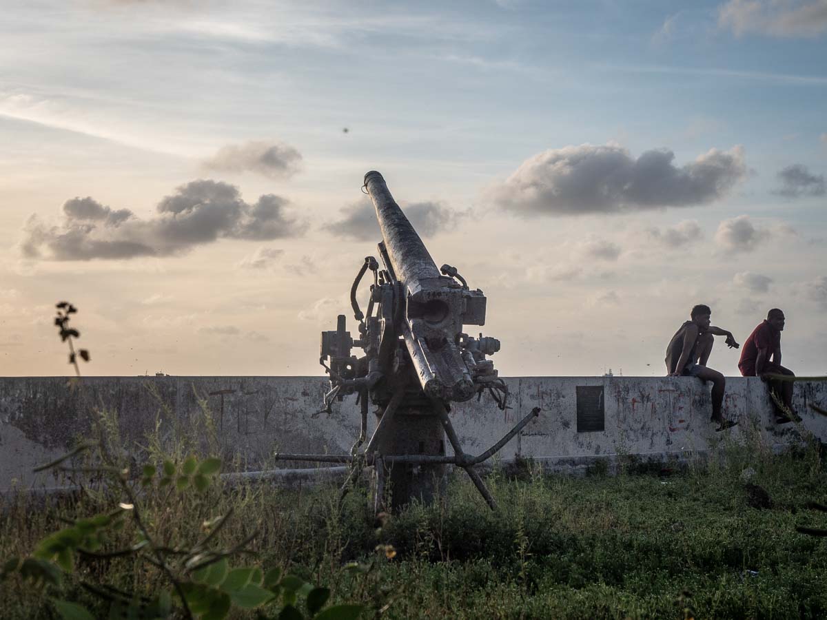 World War Two remains on Betio in Tarawa Kiribati
