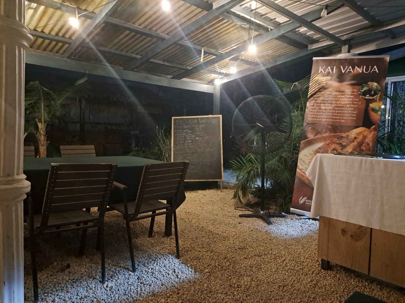 Kai Vanua restaurant courtyard in Port Vila Vanuatu