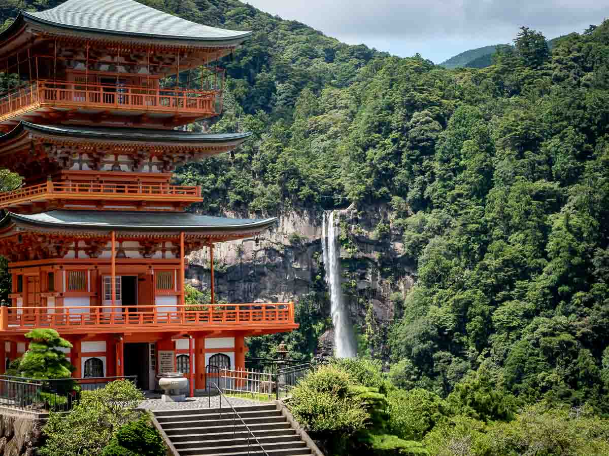 Nachi Falls and the three-storey pagoda, Kumano Kodo, Japan