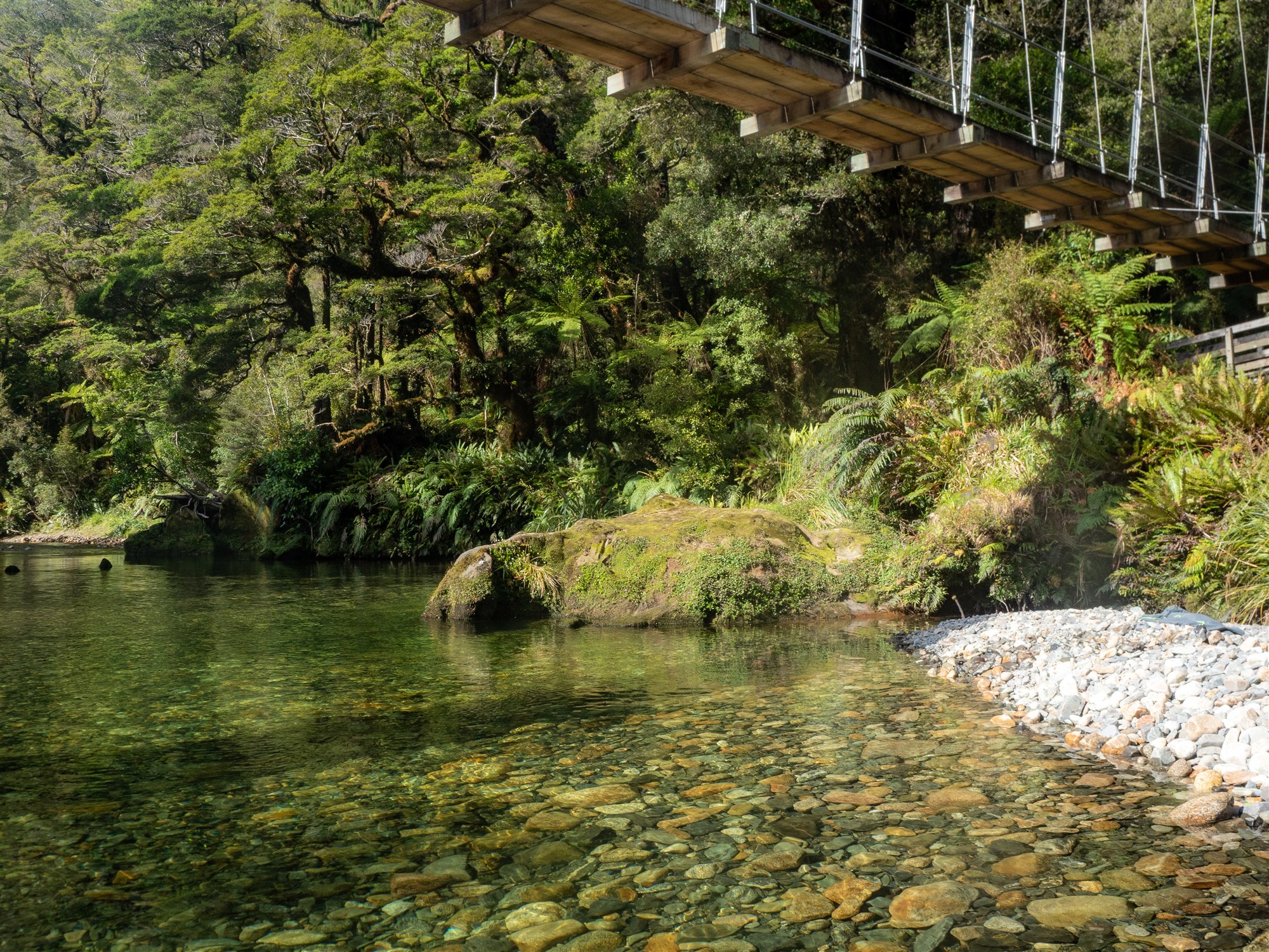 Clear swimming hole beside the Paparoa Track near Punakaiki